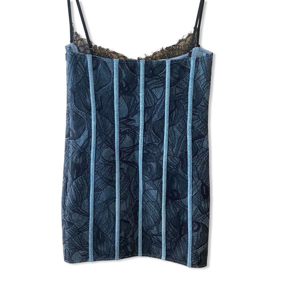New Retrofete Trice Dress denim lace mini bustier party S $598 - Picture 11 of 14